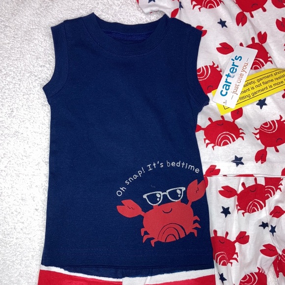 NWT carters crab summer pajamas 12m - Picture 2 of 10
